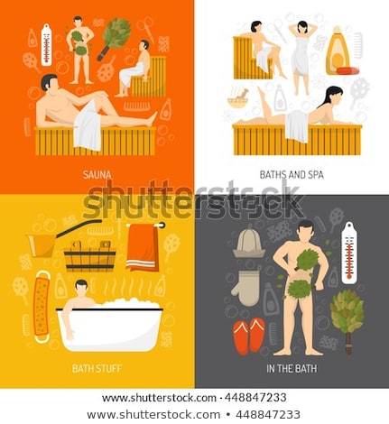 Сток-фото: Accessories For Steam Bath Or Sauna Vector Illustration