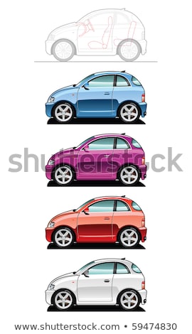 Stock fotó: Car Isolated On White Background Pink Microcar