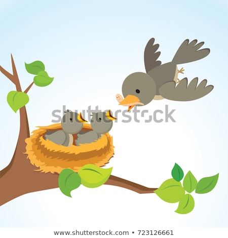 Stockfoto: Feeding Little Hungry Bird