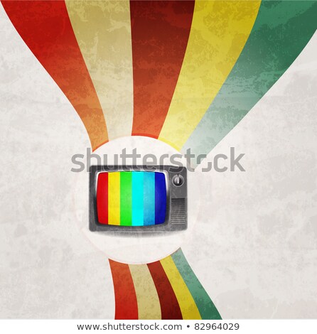 Foto stock: Editable Vector Background - Retro Tv