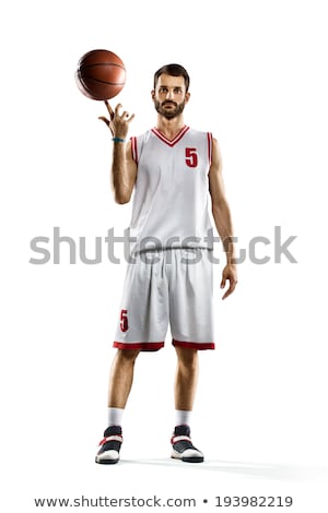 [[stock_photo]]: Portrait Of A Basketball Player Isolated On White