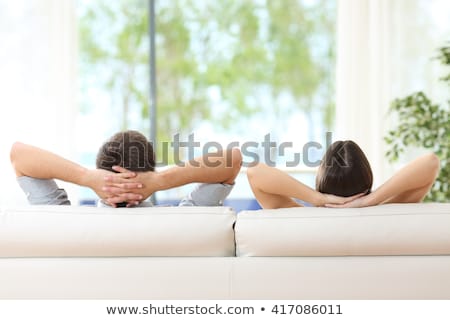 Stock foto: Young Couple Looking At The Sea