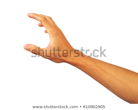 Foto d'archivio: Male Hand Reaching For Something On White