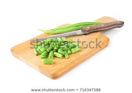 Сток-фото: Garden Fresh Green Beans On A Cutting Board