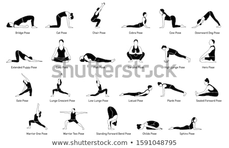 Zdjęcia stock: Vector Illustration Of Yoga Positions In Bridge Pose