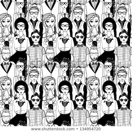 Foto d'archivio: Seamless Pattern Of Glasses And Mustache