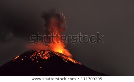 Сток-фото: Night Eruption Tungurahua Volcano Banos Cordillera Occidental