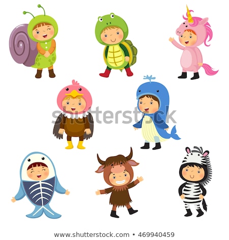 Stock photo: Cartoon Happy Smiling Kid Wearing Funny Carnival Snail Costume