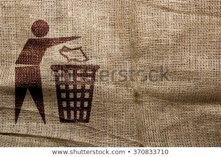 Foto stock: Stamp On Sackcloth Throw Away The Trash