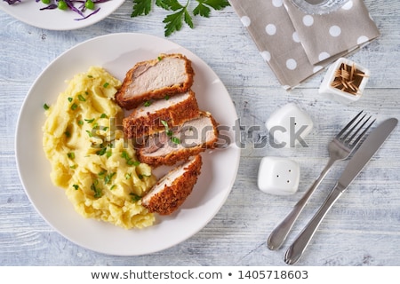 [[stock_photo]]: Pork Chop With Potatoes And Red Pepper