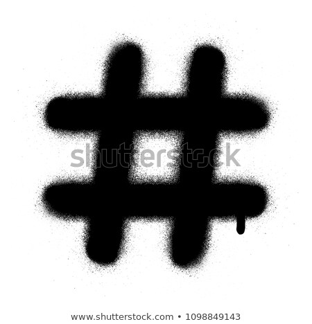 ストックフォト: Graffiti Hashtag Leaking In Black Over White