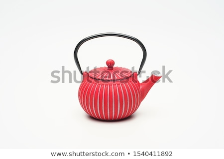 Stock foto: Traditional Eastern Metal Teapot And Iron Cups