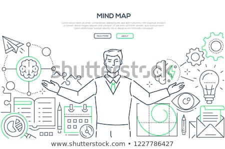 Stockfoto: Mindfulness - Modern Line Design Style Web Banner