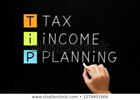 Zdjęcia stock: Tip - Tax Income Planning On Blackboard