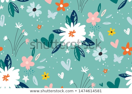 Foto stock: Floral Seamless Pattern Garden Flower Summer Background