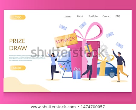 Foto stock: Lottery Game Landing Page Template