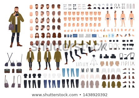 Stok fotoğraf: Male Character Photographer Isolated Illustration