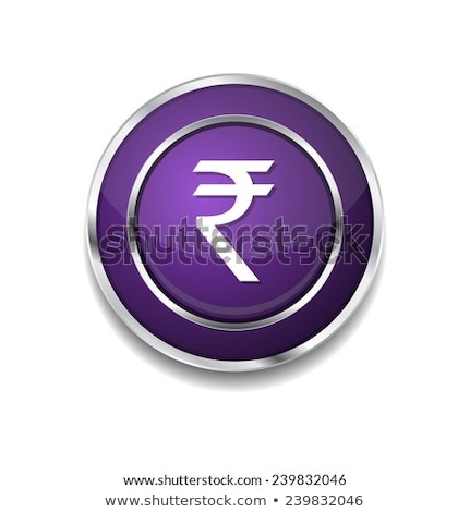 Foto stock: Rupee Currency Sign Circular Vector Purple Web Icon Button