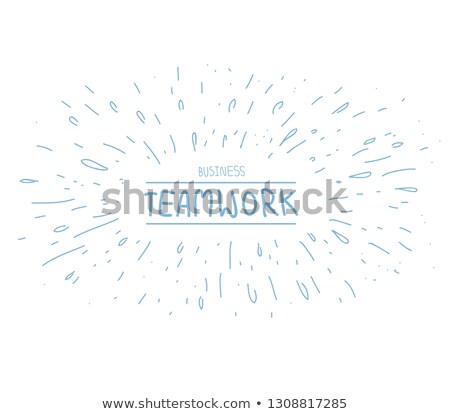 Foto stock: Infographics Teamwork With Business Doodles Sketch Background