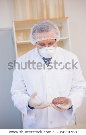 Сток-фото: Scientist Examining Beefsteak