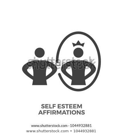 Сток-фото: Self Esteem Affirmations Glyph Vector Icon