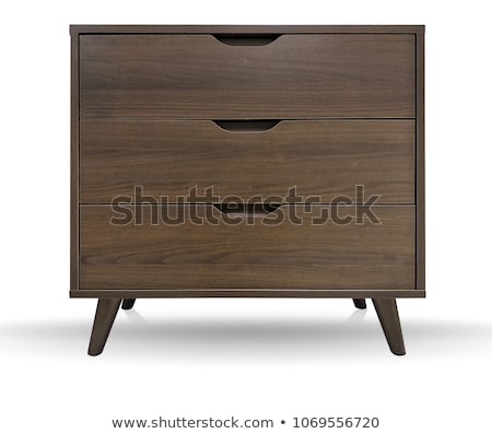 Stock fotó: Closed Antique Chest On White Background