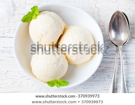 Foto stock: Vanilla Ice Cream In Bowl Organic Product