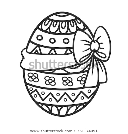 Stockfoto: Easter Theme With Decorated Egg In Colorful Patterns