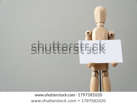 Artist Doll With Blank Business Card [[stock_photo]] © Kenishirotie