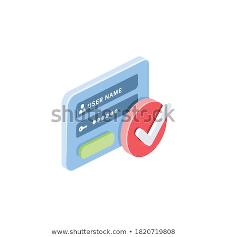 Foto stock: Internet Web Site With Approved Mark Isometric Icon