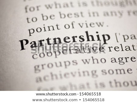 Foto d'archivio: Macro Image Of Dictionary Definition Of Partnership