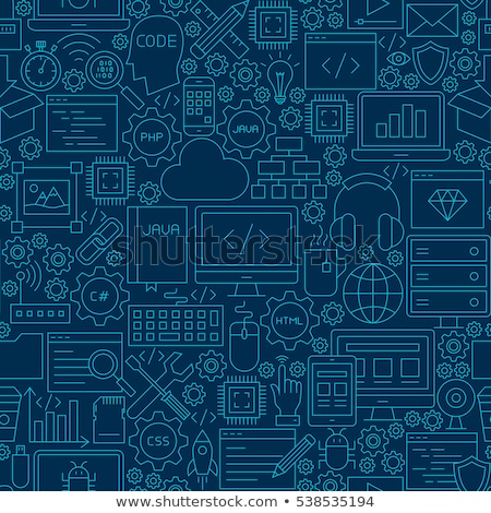 [[stock_photo]]: Dark Seamless Business Background With Line Icons