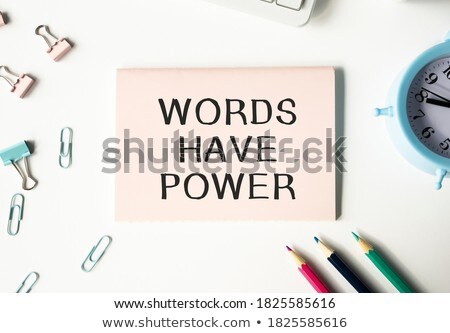 Stock fotó: Words Have Power Text On Notepad