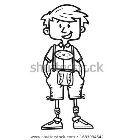 Stock foto: Smiling Cartoon Lederhosen Boy