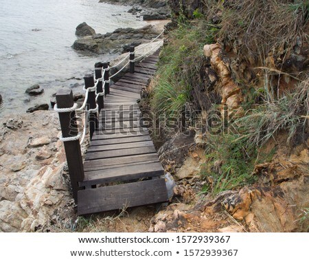 Stok fotoğraf: Nature Trail Stairs Near The Sea In Thailand