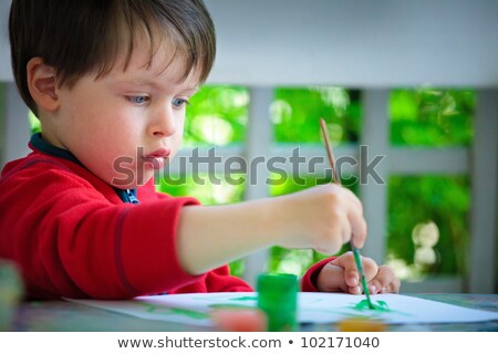 Foto stock: Sketches Of A Happy Boy In Three Colours