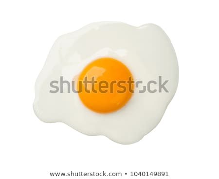 ストックフォト: Fried Egg Isolated On White Black Background