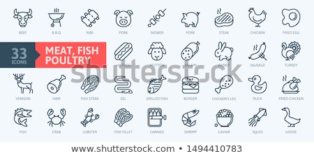 Foto stock: Caviar Seafood Icon Vector Outline Illustration