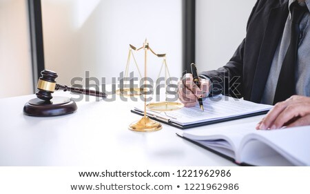 Judge Gavel With Justice Lawyers Businessman In Suit Or Lawyer Stock foto © Freedomz