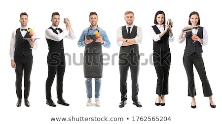 Stockfoto: Barman Portrait Isolated On White Background