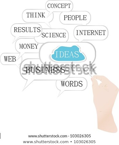 Hand Handle Cloud Against White With Business Words Zdjęcia stock © fotoscool