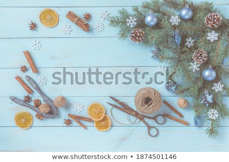 ストックフォト: Blue Pine Tree Branch Christmas Winter Spices