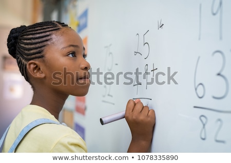 Zdjęcia stock: Girl Doing Study In Classroom