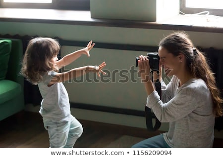 Stock fotó: Loving Mother Posing For Photography With Child