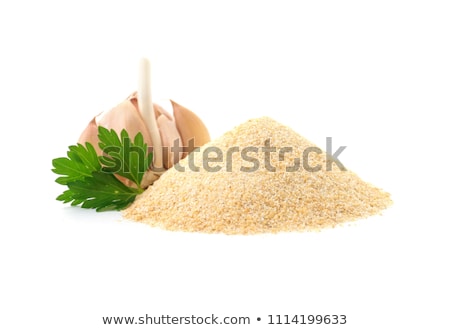 Stok fotoğraf: Garlic Cloves With Garlic Powder Isolated