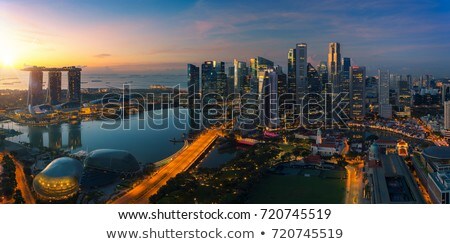 Stock photo: Singapore City Skyline At Night Panorama