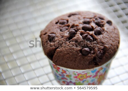 Stock fotó: Home Made Tasty Chocolate Chip Muffins On Cooling Rack