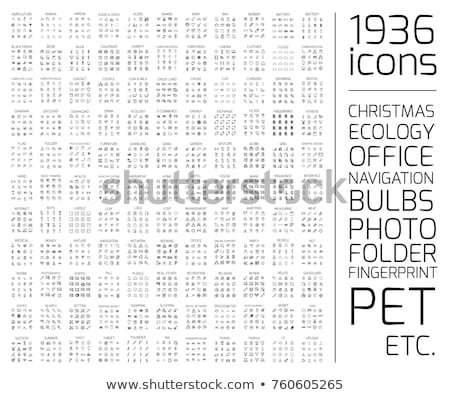 Stok fotoğraf: Fruit Line Icons Set