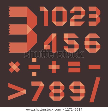 Font From Reddish Scotch Tape - Arabic Numerals Stok fotoğraf © Ecelop