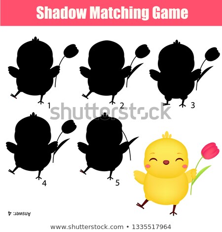 Stock photo: Shadow Educational Game For Children Cartoon Chicken Dance